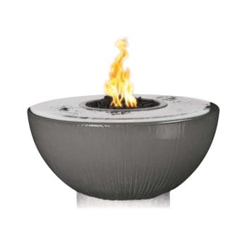 The Outdoor Plus Sedona Fire & Water Bowl - 360° Spill - GFRC Concrete Natural Gray