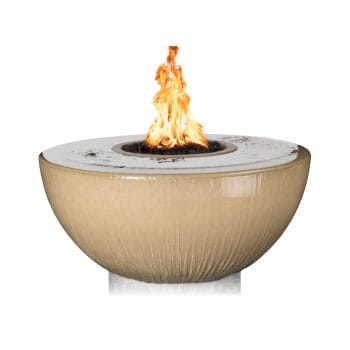 The Outdoor Plus Sedona Fire & Water Bowl - 360° Spill - GFRC Concrete Brown
