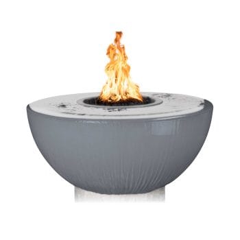 The Outdoor Plus Sedona Fire & Water Bowl - 360° Spill - GFRC Concrete Gray