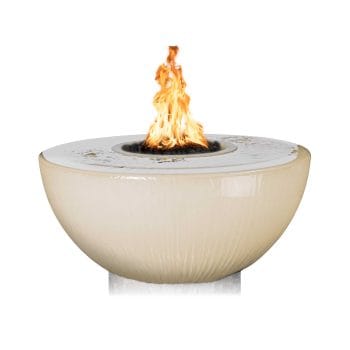 The Outdoor Plus Sedona Fire & Water Bowl - 360° Spill - GFRC Concrete Vanilla