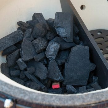 Primo Oval Large Charcoal Grill - All-In-One Close Up of Charcoals