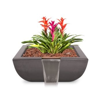 The Outdoor Plus Avalon Planter & Water Bowl - GFRC Concrete Chestnut