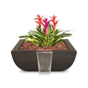 The Outdoor Plus Avalon Planter & Water Bowl - GFRC Concrete Chocolate