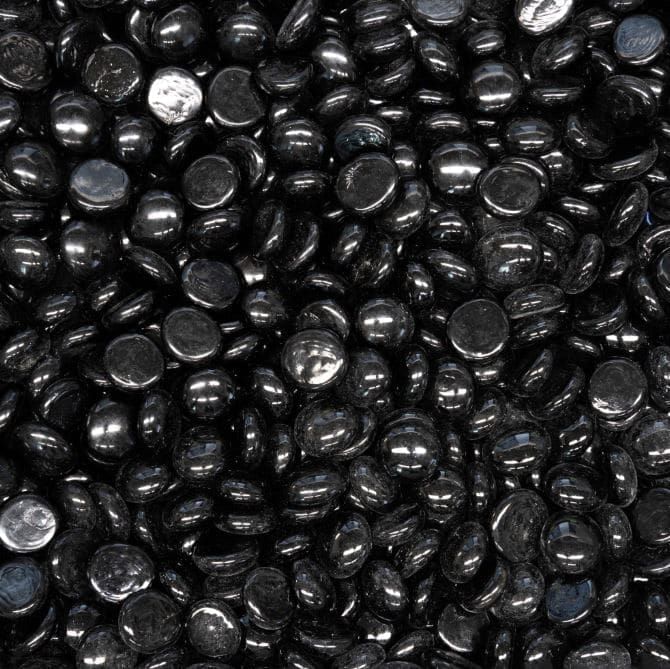 Black Pebble Fire Glass