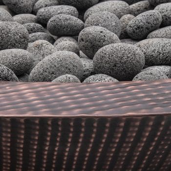 The Outdoor Plus Cazo Fire Pit - Narrow Ledge - Copper Ledge Closeup