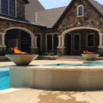 The Outdoor Plus Cazo Fire Bowl - GFRC Concrete Around Pool