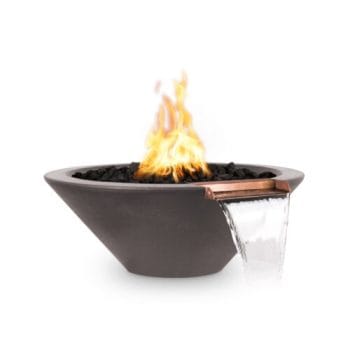 The Outdoor Plus Cazo Fire & Water Bowl - GFRC Concrete Chestnut
