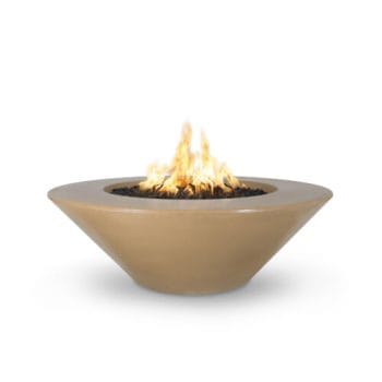 The Outdoor Plus Cazo Fire Pit - Wide Ledge - GFRC Concrete Brown