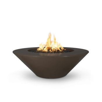 The Outdoor Plus Cazo Fire Pit - Wide Ledge - GFRC Concrete Chocolate