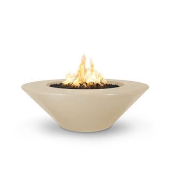 The Outdoor Plus Cazo Fire Pit - Wide Ledge - GFRC Concrete Vanilla