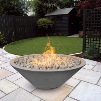 Alternative view of The Outdoor Plus Cazo Fire Pit - Narrow Ledge - GFRC Concrete