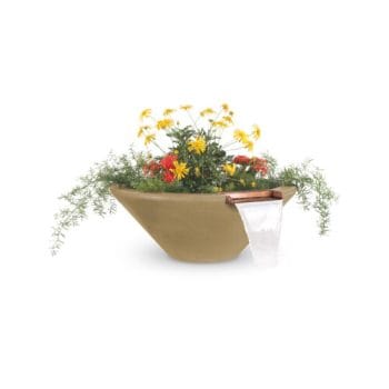 The Outdoor Plus Cazo Planter & Water Bowl - GFRC Concrete Brown