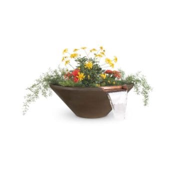 The Outdoor Plus Cazo Planter & Water Bowl - GFRC Concrete Chocolate