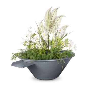 The Outdoor Plus Cazo Planter & Water Bowl - Powder Coated Gray