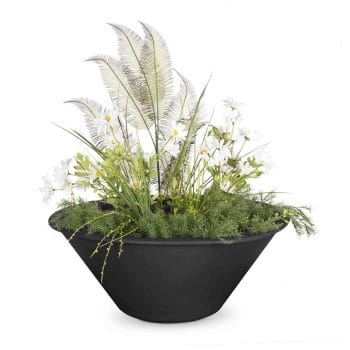 Cazo Powder Coated Steel Planter Bowl Black