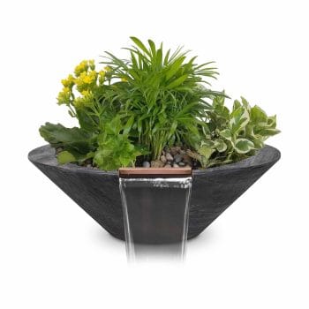 The Outdoor Plus Cazo Planter & Water Bowl - Wood Grain Ebony