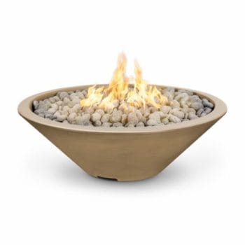The Outdoor Plus Cazo Fire Pit - Narrow Ledge - GFRC Concrete Brown