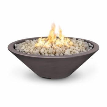 The Outdoor Plus Cazo Fire Pit - Narrow Ledge - GFRC Concrete Chestnut