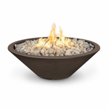 The Outdoor Plus Cazo Fire Pit - Narrow Ledge - GFRC Concrete Chocolate