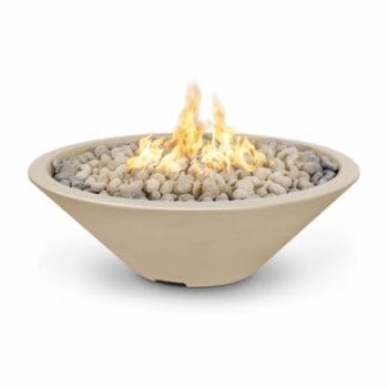 The Outdoor Plus Cazo Fire Pit - Narrow Ledge - GFRC Concrete Vanilla