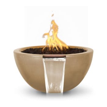 Alternative view of The Outdoor Plus Luna Fire & Water Bowl - GFRC Concrete