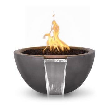 The Outdoor Plus Luna Fire & Water Bowl - GFRC Concrete Chestnut