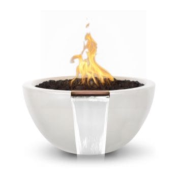 The Outdoor Plus Luna Fire & Water Bowl - GFRC Concrete Limestone