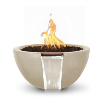 The Outdoor Plus Luna Fire & Water Bowl - GFRC Concrete Vanilla