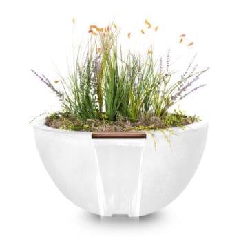 The Outdoor Plus Luna Planter & Water Bowl - GFRC Concrete Limestone