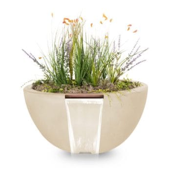 The Outdoor Plus Luna Planter & Water Bowl - GFRC Concrete Vanilla