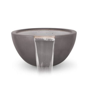 The Outdoor Plus Luna Water Bowl - GFRC Concrete Chestnut