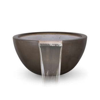 The Outdoor Plus Luna Water Bowl - GFRC Concrete Chocolate