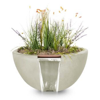 The Outdoor Plus Luna Planter & Water Bowl - GFRC Concrete Ash