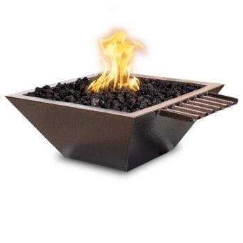 Alternative view of The Outdoor Plus Maya Fire & Water Bowl - Wave Scupper - Powder Coated