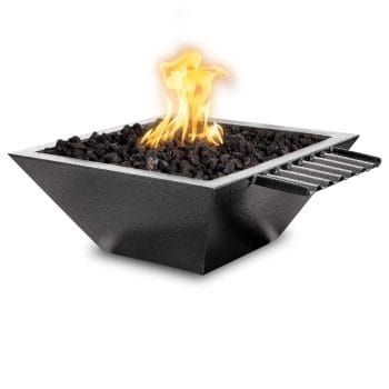 The Outdoor Plus Maya Fire & Water Bowl - Wave Scupper - Powder Coated
