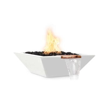 The Outdoor Plus Maya Fire & Water Bowl - GFRC Concrete Limestone