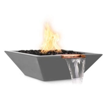 The Outdoor Plus Maya Fire & Water Bowl - GFRC Concrete Natural Gray
