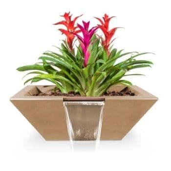 The Outdoor Plus Maya Planter & Water Bowl - GFRC Concrete Brown