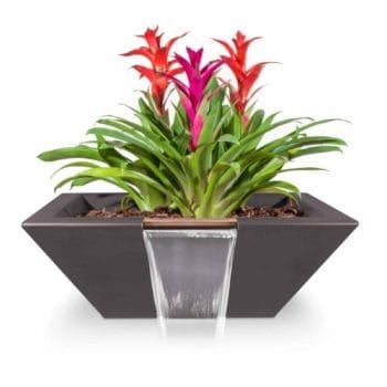 The Outdoor Plus Maya Planter & Water Bowl - GFRC Concrete Chestnut