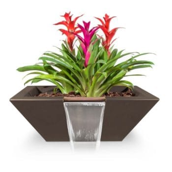 The Outdoor Plus Maya Planter & Water Bowl - GFRC Concrete Chocolate