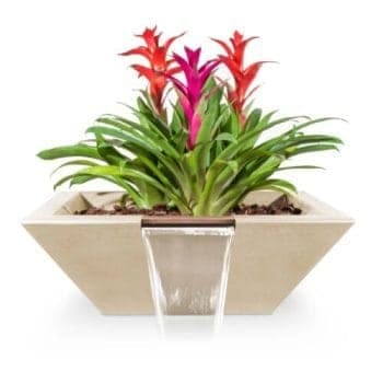 The Outdoor Plus Maya Planter & Water Bowl - GFRC Concrete Vanilla