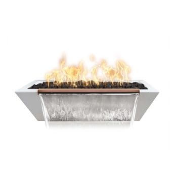 The Outdoor Plus Maya Linear Fire & Water Bowl - GFRC Concrete