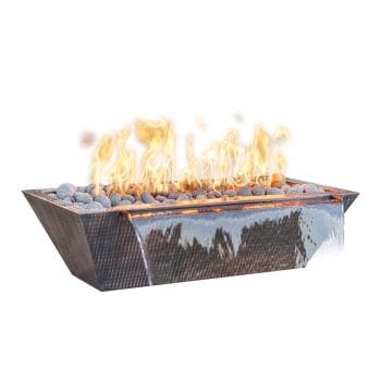 The Outdoor Plus Maya Linear Fire & Water Bowl - Metal Collection