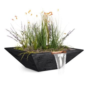 The Outdoor Plus Maya Planter & Water Bowl - Wood Grain