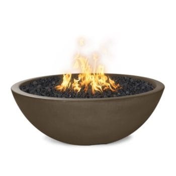 The Outdoor Plus Sedona Fire Pit - Narrow Ledge - GFRC Concrete Chocolate