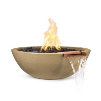The Outdoor Plus Sedona Fire & Water Bowl - GFRC Concrete Brown