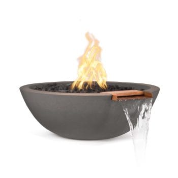 The Outdoor Plus Sedona Fire & Water Bowl - GFRC Concrete Chestnut