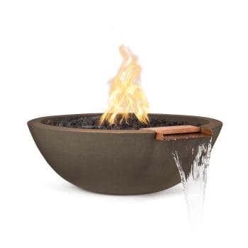 The Outdoor Plus Sedona Fire & Water Bowl - GFRC Concrete Chocolate
