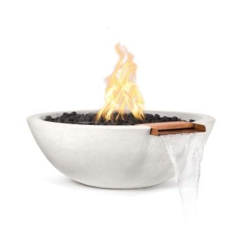 The Outdoor Plus Sedona Fire & Water Bowl - GFRC Concrete Limestone