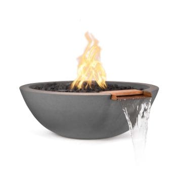 The Outdoor Plus Sedona Fire & Water Bowl - GFRC Concrete Natural Gray